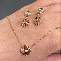 シャネル 偽物 カメリア コレクション ネックレスピアス sht42569