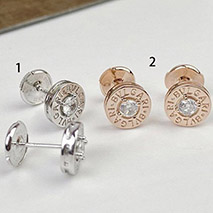 ブルガリ 偽物 ピアス シングル ダイヤ ゴールド 18K Bup52571