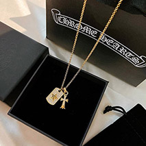 クロムハーツ 偽物 ネックレス CHクロス 22K セーフティピン ゴールド Kun81184