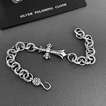クロムハーツ スーパーコピー チェーン×タイニークロス ブレスレット 925シルバー Kut62099
