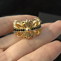 クロムハーツ 偽物 フローラル 22kGold ダイアモンド ゴールド リング Kuy99876