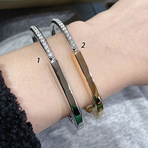 ティファニー スーパーコピー Lock ダイヤ付き ハングル ブレスレット 2色 Tid75795