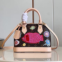 ルイヴィトン LV × YK アルマ BB ロゴ ハンドバッグ 偽物 2way M46428