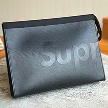 シュプリーム × ​ルイヴィトン 偽物 z Pochette Jour GM クラッチバッグ BLACK M66889