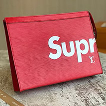 ルイヴィトン × シュプリーム 偽物 Pochette Jour GM クラッチバッグ 赤 M66888