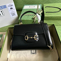 グッチ  スーパーコピー [ホースビット1955]グレーレザーハンドバッグ guf22760