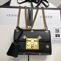 グッチスーパーコピー Padlock ビー&スター レザースモールショルダーバッグ 432182 DJ2LG 1055