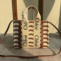 クロエ 偽物 woody トートバッグ キャンバス＆レザー chi78455