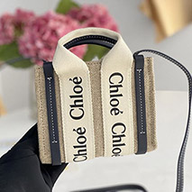 クロエ スーパーコピー WOODY ミニトートバッグ リネンキャンバス chk31296