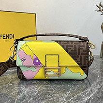 フェンディ スーパーコピー バゲットFF刺繍 ハウンド ショルダーバッグ fex67487