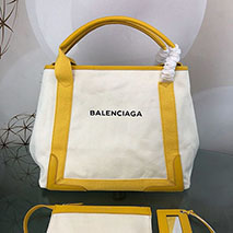 バレンシアガ スーパーコピー ネイビーカバス M トート ベージュ×イエロー bad46286