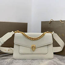 ブルガリ 偽物 SERPENTI FOREVER 白 ナッパ ハンドバッグ Buy87368