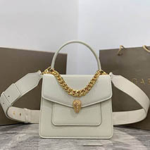 ブルガリ コピー SERPENTI FOREVER 白 ナッパ ハンドバッグ Buj11725