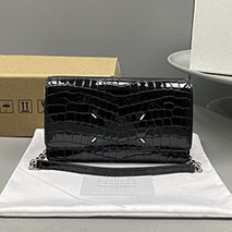 メゾンマルジェラ 偽物 クロコダイルプリントレザー チェーン ウォレット ショルダーバッグ Mak68036