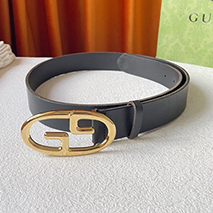 グッチ 偽物 GGバックル スムースレザーベルト 35mm guu89585