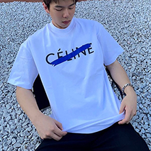 セリーヌ コピー ロゴプリント Tシャツ Ceg37424