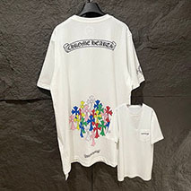 クロムハーツ コピー スクロール マルチカラー カラフル クロス Tシャツ Kue54267