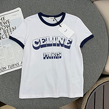 セリーヌ スーパーコピー PARIS 70S Tシャツ コットンジャージー ホワイト 2X36H671Q