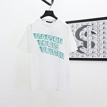 ルイヴィトン 偽物 プリント クルーネック Tシャツ vui27156