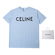 セリーヌ 偽物 ユニセックス ルーズTシャツ ロゴプリント Cej42053