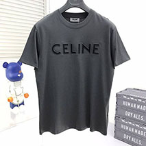 セリーヌ 偽物 ルーズ Tシャツ コットン グレー Cey81651