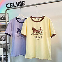 セリーヌ 偽物 サルキー Tシャツ コットン 2X575485F