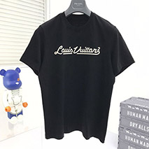 ルイヴィトン コピー Tシャツ パロディ トップス 半袖 メンズ レッドブラック vuo27473