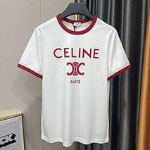 セリーヌ 偽物 PARIS トリオンフ Tシャツ コットンジャージー レッド Cen07110