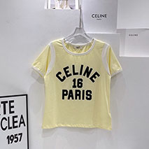 セリーヌ コピー 16刺繍付きTシャツ コットンジャージー Ced04697