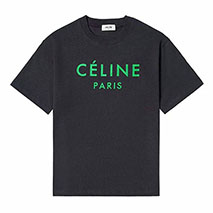 セリーヌ コピー パリ Tシャツ コットン ブラック Cec78699