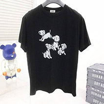 セリーヌ 偽物 アーティストプリント ルーズTシャツ コットン ブラック Cez86971