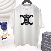 セリーヌ 偽物 トリオンフ Tシャツ コットン ホワイト Cem54652