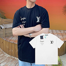 ルイヴィトン スーパーコピー グラフィック クルーネック Tシャツ 2色 vuu56145