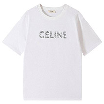 セリーヌ コピー ルーズ Tシャツ コットン ホワイト Cef32445