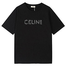 セリーヌ コピー ルーズ Tシャツ コットン ブラック Cev25258