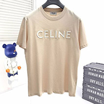セリーヌ 偽物 ルーズ Tシャツ コットン ベージュ Cei46378
