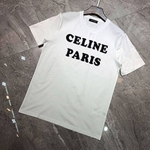 セリーヌ 偽物 パリ Tシャツ コットン ホワイト Cek60337