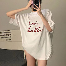 ルイヴィトン コピー Tシャツ コットン ホワイト男女兼用 vux33985