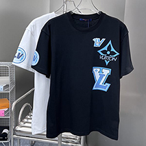 ルイヴィトン 偽物 コットンショートスリーブ クルーネック Tシャツ 2色 vud04292