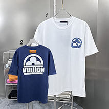 ルイヴィトン 偽物 コットンショートスリーブ クルーネック Tシャツ 2色 vuk57916