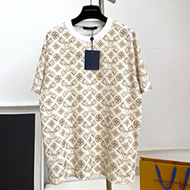 ルイヴィトン スーパーコピー モノグラムコットンTシャツ 2色 ロゴ 人気 1ABJE9