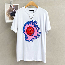 ルイヴィトン 偽物 コラボ Tシャツ トップス 白 半袖 フェイス 1AB869