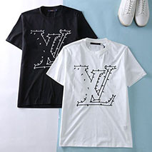 ルイヴィトン スーパーコピー LVステッチプリント 刺しゅうTシャツ 2色 vuz90956