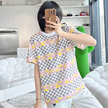 ルイヴィトン コピー Tシャツ Demier 半袖 ピクセル チェッカーボード 1A9XPQ