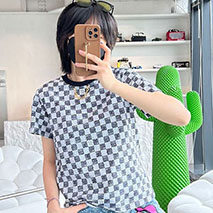 ルイヴィトン コピー Tシャツ パロディ Demier 半袖 ピクセル チェッカーボード vuo45783