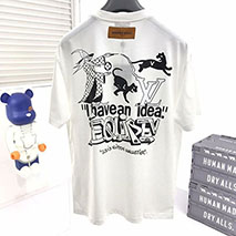 ルイヴィトン 偽物 LVスプレッドエンブロイダリーTシャツ パロディ vus39701
