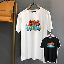 ルイヴィトン スーパーコピー Tシャツ パロディ フロウティングLVプリンテッド 2色 vuw59796