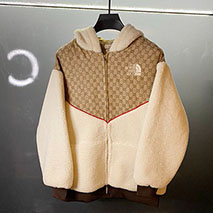 防寒 ノースフェイス 偽物 ×グッチ ボア フリースジャケット Nok57869
