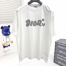 ディオール コピー 上質 シンプル ロゴ刺繍入り コットンジャージー Tシャツ dem89334