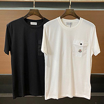 モンクレール 偽物 ロゴ Tシャツ ブラック ホワイト mox57308